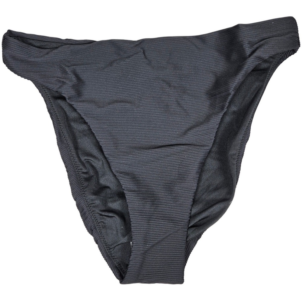 J. Crew Ribbed high-rise‎ cheeky bikini bottom Black XS NWT